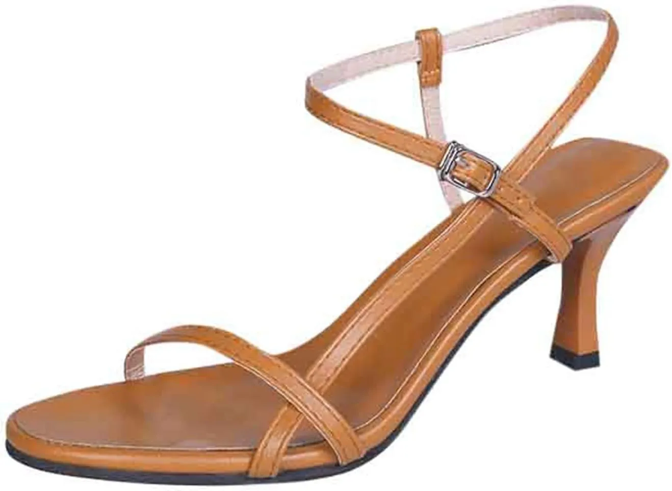 Womens Sandals Low Strappy Lace up Heels Open Square Toe Thong Ankle Strap Heels Sexy Fashion Comfort Dress Shoes