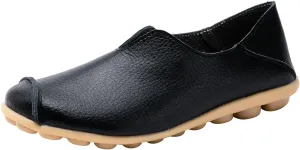 Women's Slip-On Loafers Lug Sole Non Slip Shoes Soft Lightweight Walking Driving Shoes Versatile Leather Shoes