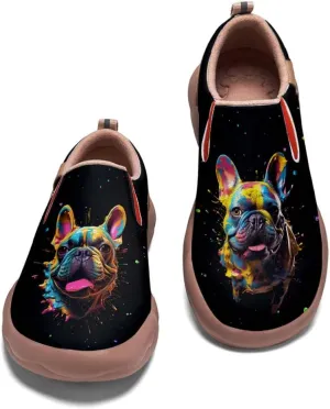 Women's Slip Ons Sneakers Lightweight Walking Casual Loafers Animal Splatter Art Painted Travel Holiday Shoes