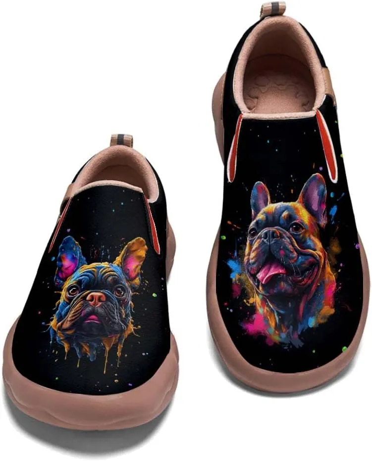 Women's Slip Ons Sneakers Lightweight Walking Casual Loafers Animal Splatter Art Painted Travel Holiday Shoes