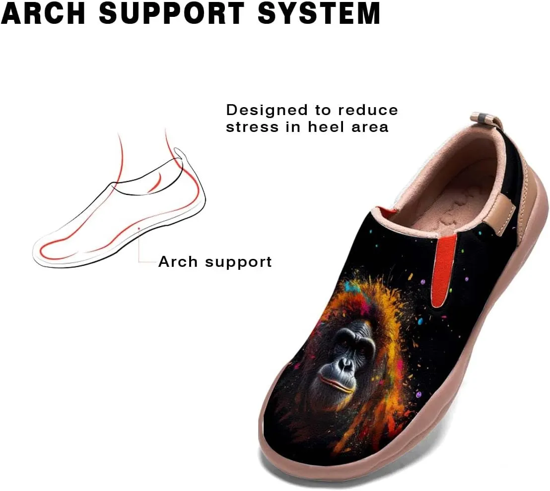 Women's Slip Ons Sneakers Lightweight Walking Casual Loafers Animal Splatter Art Painted Travel Holiday Shoes