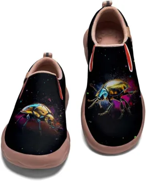 Women's Slip Ons Sneakers Lightweight Walking Casual Loafers Animal Splatter Art Painted Travel Holiday Shoes