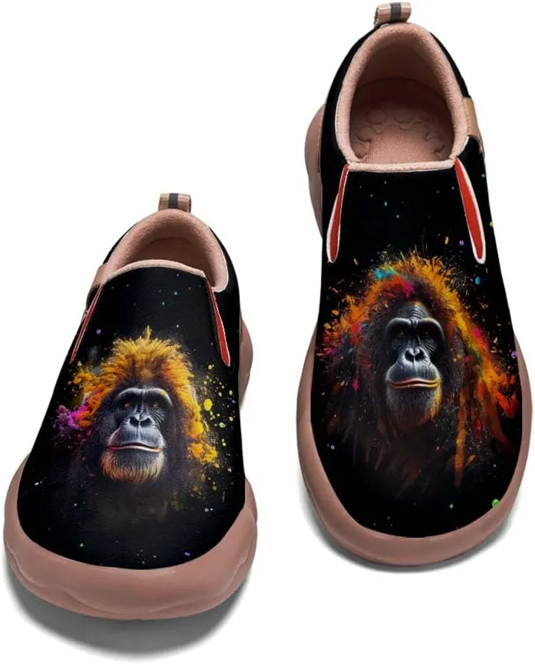 Women's Slip Ons Sneakers Lightweight Walking Casual Loafers Animal Splatter Art Painted Travel Holiday Shoes
