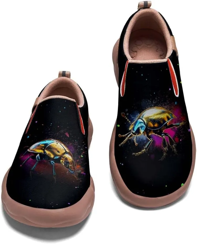 Women's Slip Ons Sneakers Lightweight Walking Casual Loafers Animal Splatter Art Painted Travel Holiday Shoes