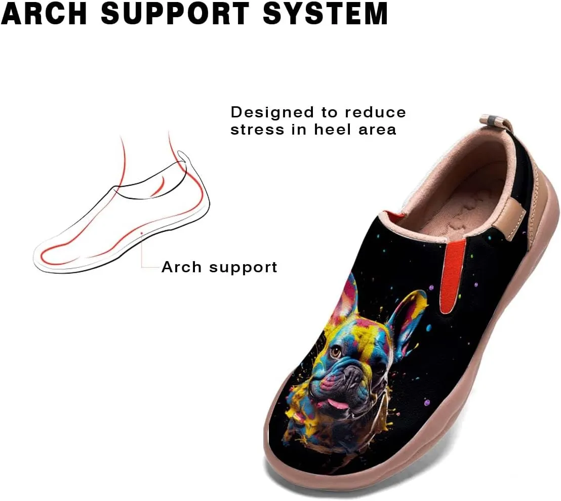 Women's Slip Ons Sneakers Lightweight Walking Casual Loafers Animal Splatter Art Painted Travel Holiday Shoes
