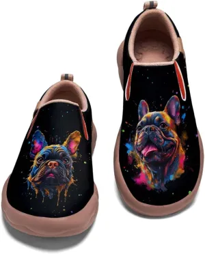 Women's Slip Ons Sneakers Lightweight Walking Casual Loafers Animal Splatter Art Painted Travel Holiday Shoes