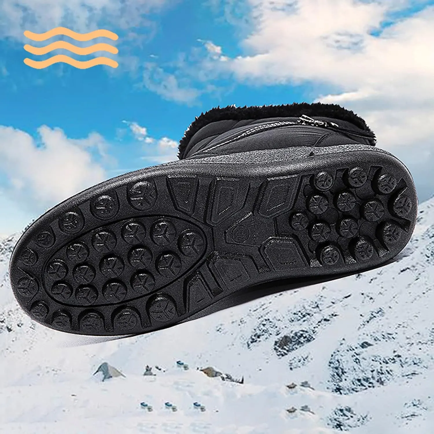 Womens Snow Boots Slip On Winter Boots for Ladies 2024 Womens Snow Boots Winter Fur Lined Ankle Boot Winter Boot for Elderly Women Wide Calf Boots for Women Mens Snow Booties