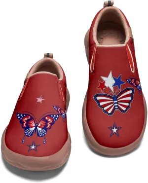 Women's Travel Shoes American Flag Art Sneaker Painted Canvas Slip-Ons Ladies Loafers