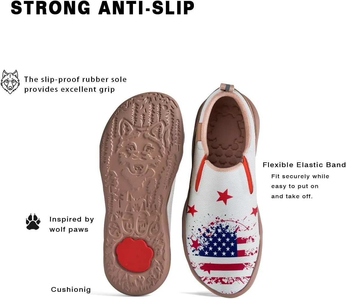 Women's Travel Shoes American Flag Art Sneaker Painted Canvas Slip-Ons Ladies Loafers