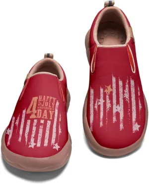 Women's Travel Shoes American Flag Art Sneaker Painted Canvas Slip-Ons Ladies Loafers