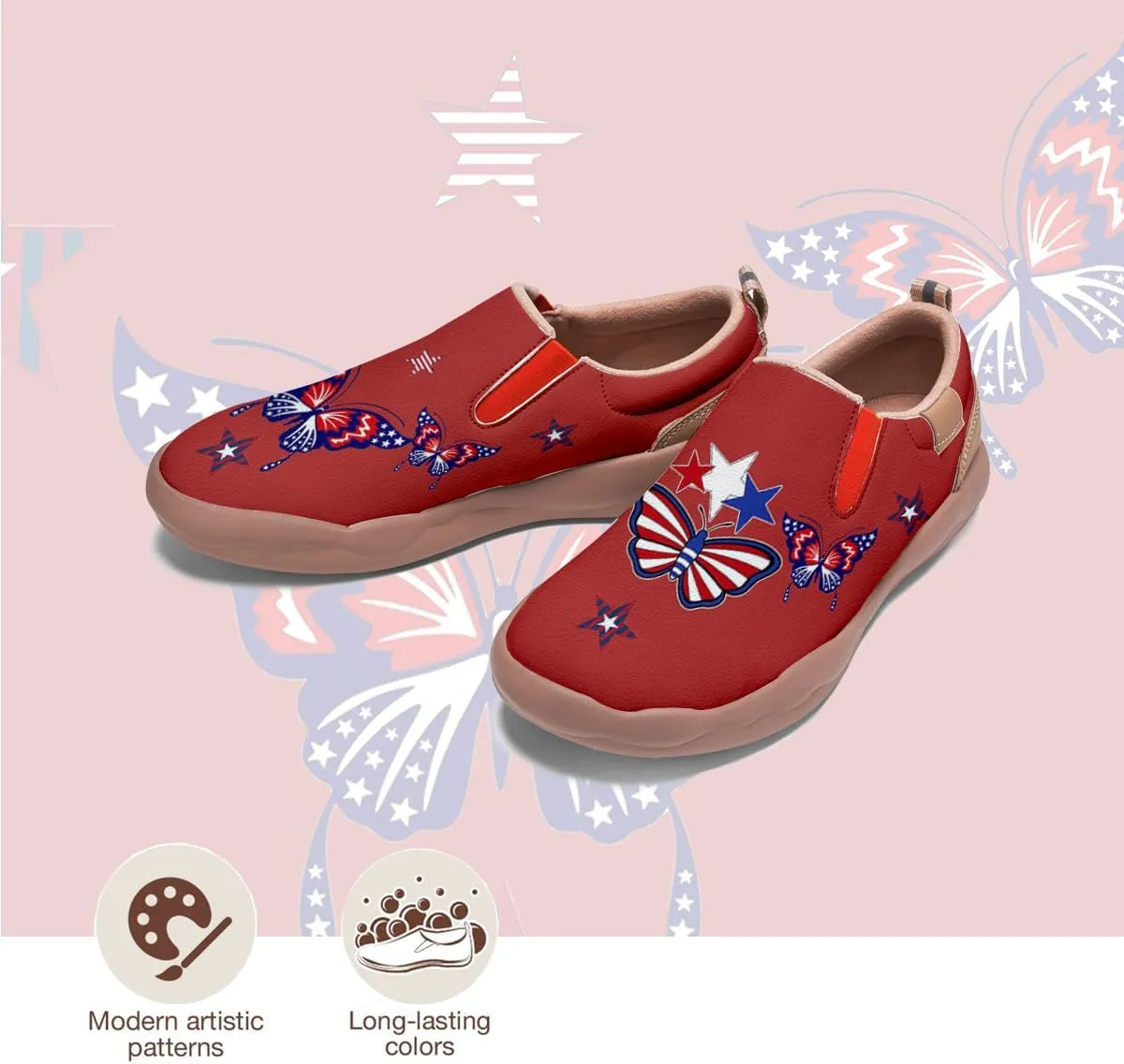 Women's Travel Shoes American Flag Art Sneaker Painted Canvas Slip-Ons Ladies Loafers