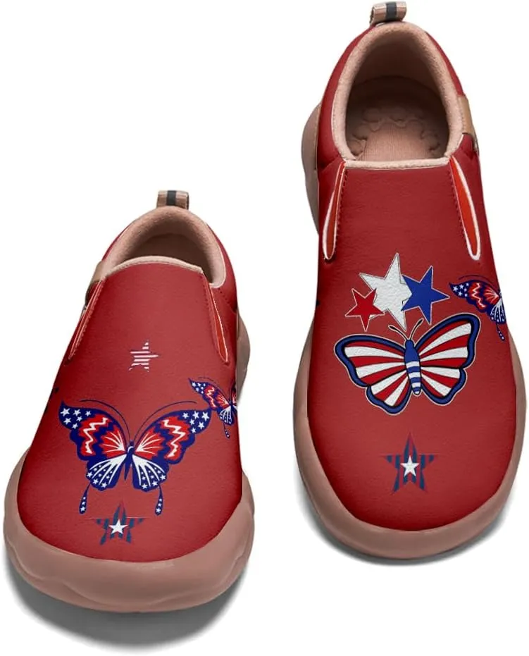 Women's Travel Shoes American Flag Art Sneaker Painted Canvas Slip-Ons Ladies Loafers
