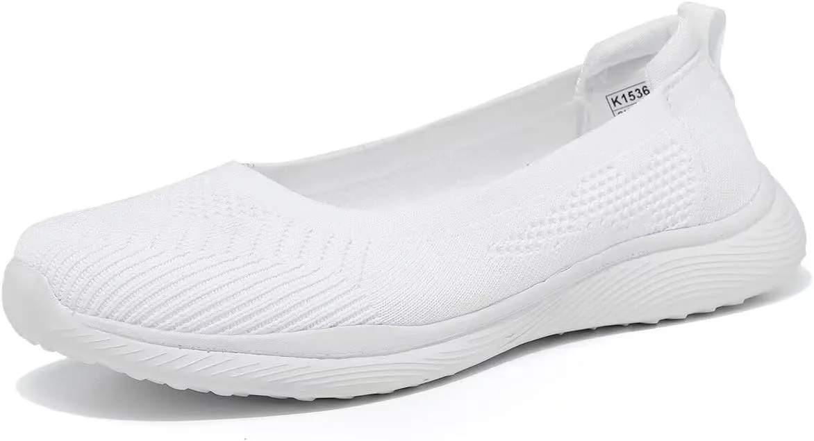 Women's Walking Shoes Breathable Lightweight Fashion Loafers Slip-Ons Sneakers Mesh Casual Ballet Flat Nurse Dress