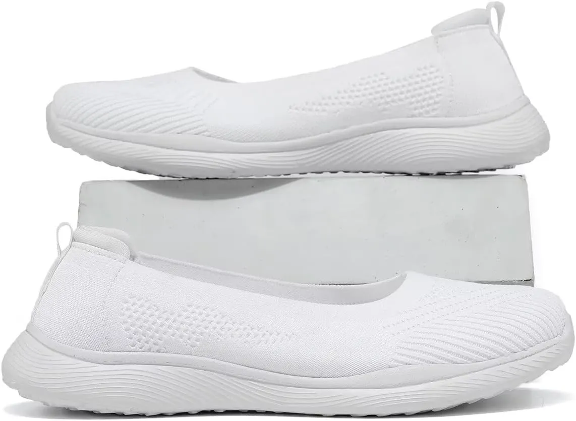 Women's Walking Shoes Breathable Lightweight Fashion Loafers Slip-Ons Sneakers Mesh Casual Ballet Flat Nurse Dress