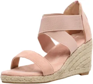 Women's Wedge Sandals Orthopedic Non Slip Platform Wedges Fashion Cross Strappy Back Zipper Shoes Ladies Elegant Walking Shoes for Summer, Beach, Hiking & Casual Wear