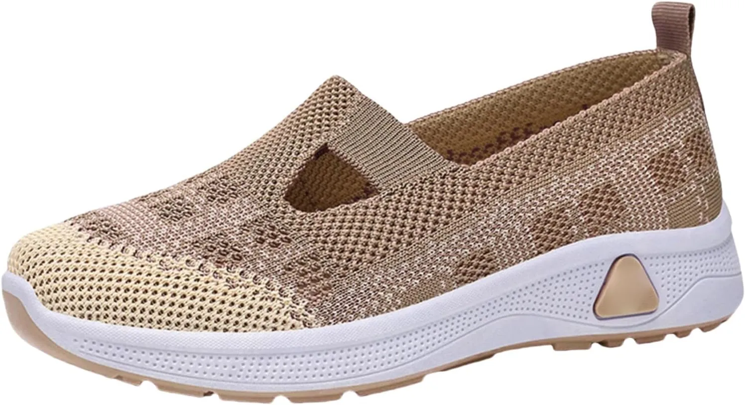 Women's Woven Orthopedic Breathable Soft Sole Shoes Slip On Diabetic Mesh Trainers Women's Comfortable Casual Air Cushion Athletic Shoes Arch Support Running Jogging Sports Sneaker