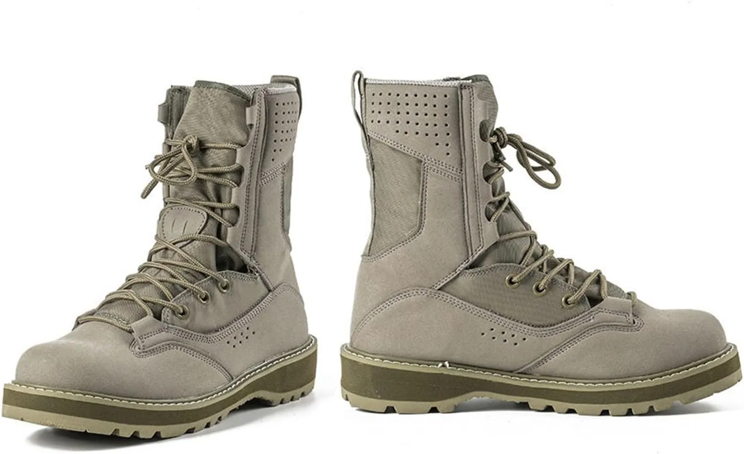 Wygwlg Men's Combat Hiking Boots, Mens Lightweight Durable Lace up Waterproof Breathable Tactical Security Boot, Fashion Desert Combat Army Combat Boots, for Camping Hiking Work Combat