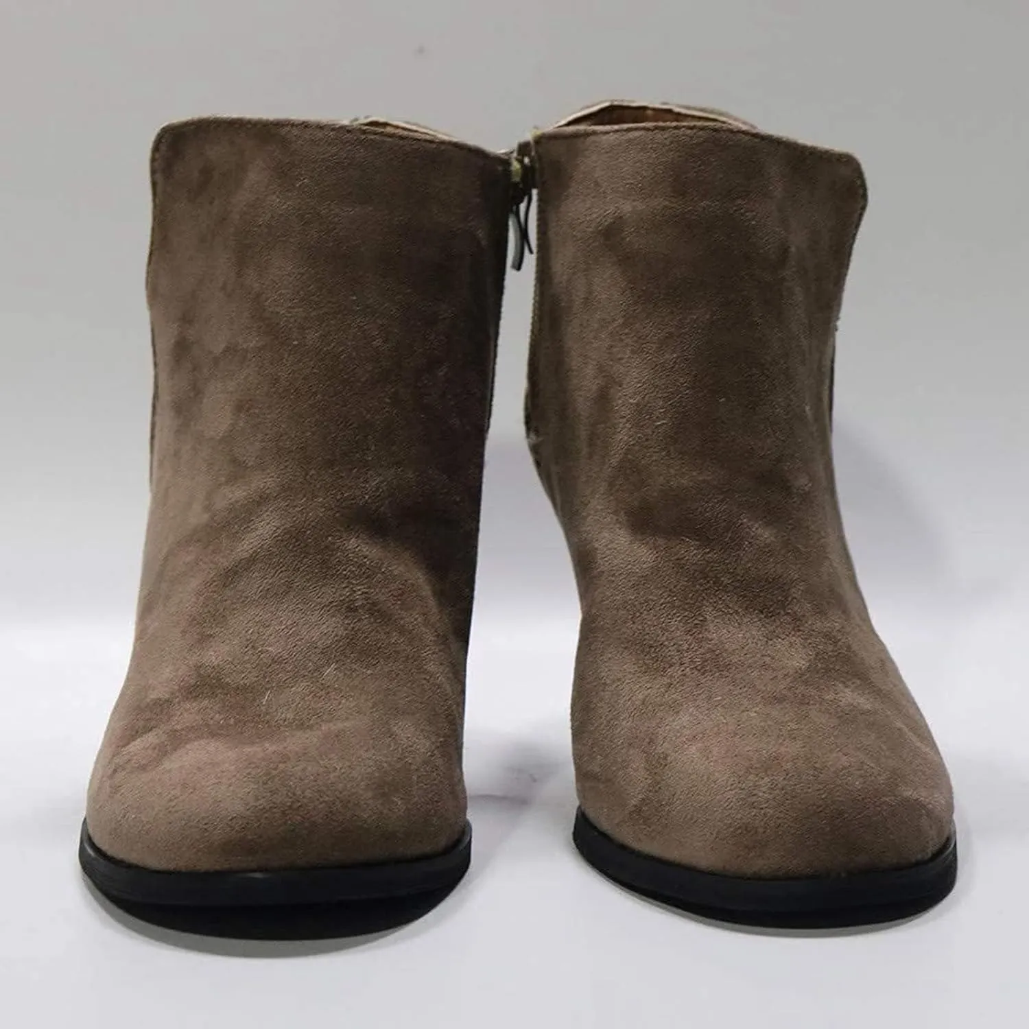 ZBYY Women's Wedge Booties,Fashion Suede Side Zipper Boots Chelsea Dress Ankle Booties Thick Heel Round Toe Ankle Shoes